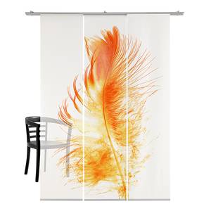Paneelgordijnen Kunstveer Oranje - Textiel - 180 x 260 x 260 cm