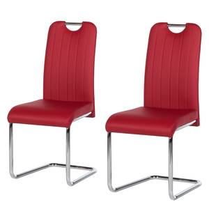 Chaises cantilever Ace (lot de 2) Imitation cuir - Bordeaux