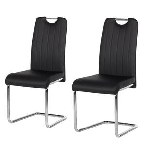 Sledestoelen Ace (2-delige set) kunstleer - Zwart