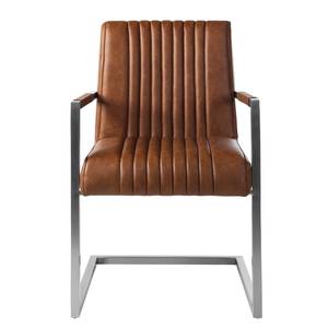 Chaise cantilever Aleg II Imitation cuir - Cognac