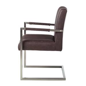 Chaise cantilever Aleg II Imitation cuir - Marron foncé