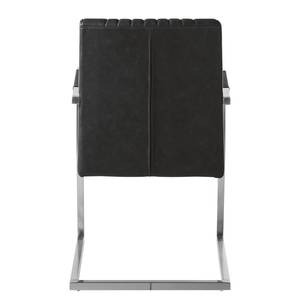Chaise cantilever Aleg II Imitation cuir - Noir