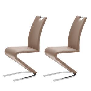 Chaise cantilever Amanda II Cuir synthétique - Cappuccino