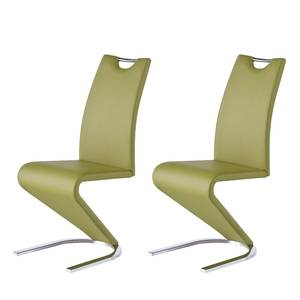 Chaise cantilever Amanda I Imitation cuir - Lot de 2