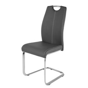 Chaises cantilever Bekasi (lot de 2) Cuir synthétique gris