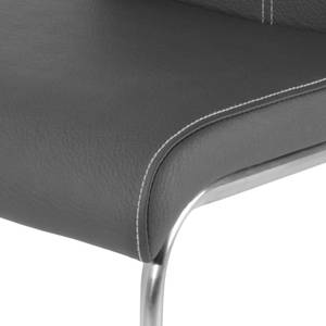 Chaises cantilever Bekasi (lot de 2) Cuir synthétique gris