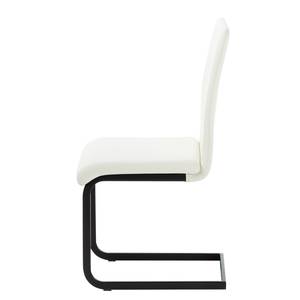 Chaise Cantilever Bjora Imitation cuir - Blanc - Lot de 2