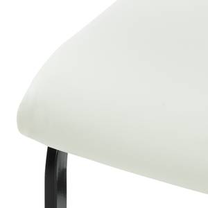 Chaise Cantilever Bjora Imitation cuir - Blanc - Lot de 2