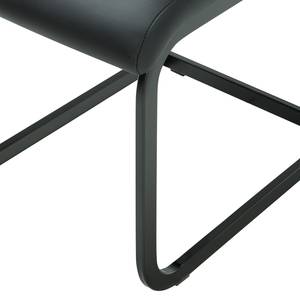 Chaise Cantilever Bjora Imitation cuir - Noir - Lot de 2