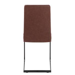 Chaise Cantilever Bjora Imitation cuir - Marron vintage - Lot de 2