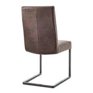 Chaise cantilever Carlita Microfibre - Marron