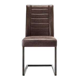 Chaise cantilever Carlita Microfibre - Marron