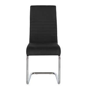 Chaise cantilever Claras Tissu - Noir - Noir - Lot de 2