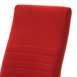 Chaises cantilever Claras (lot de 4) Rouge - Textile - 43 x 96 x 59 cm