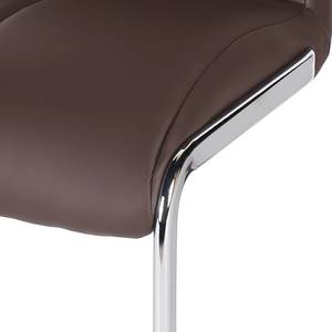 Chaises cantilever Dulox (lot de 2) Imitation cuir - Marron