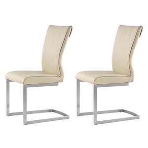 Chaises Fairfield II (lot de 2) Cuir véritable - Beige - Beige