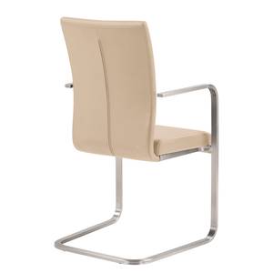 Sledestoelen Fizz (2-delige set) echt leer/roestvrij staal - Beige - Met armleuningen