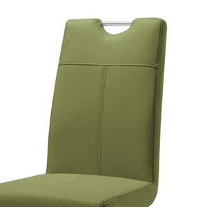 Chaise cantilever Leon Imitation cuir - Vert olive