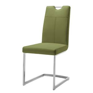 Chaise cantilever Leon Imitation cuir - Vert olive