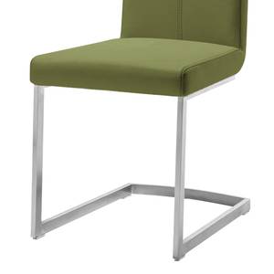 Chaise cantilever Leon Imitation cuir - Vert olive