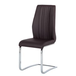 Chaises cantilever Manlo (lot de 2) Imitation cuir marron foncé