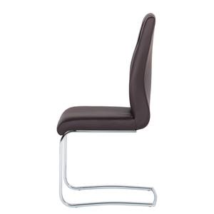 Chaises cantilever Manlo (lot de 2) Imitation cuir marron foncé