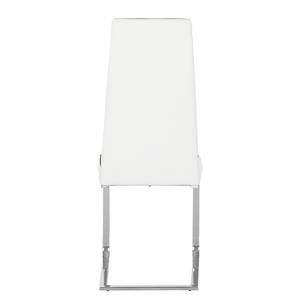 Chaises cantilever Marcia (lot de 2) Tissu noire / Imitation cuir blanc