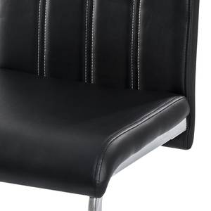 Chaises cantilever Matz (lot de 2) Cuir synthétique noir