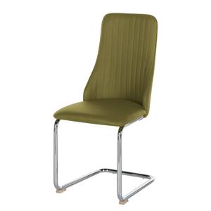 Chaises cantilever Mialena (lot de 2) Imitation cuir - Vert olive