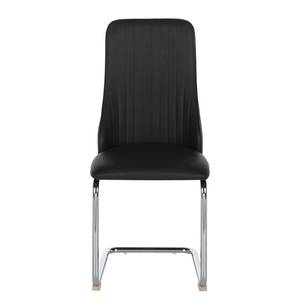 Chaises cantilever Mialena (lot de 2) Imitation cuir - Noir