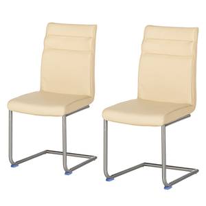 Sledestoelen Nando (2-delige set) echt leer - Beige