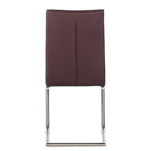 Chaises cantilever Nando (lot de 2) Cuir véritable - Marron foncé