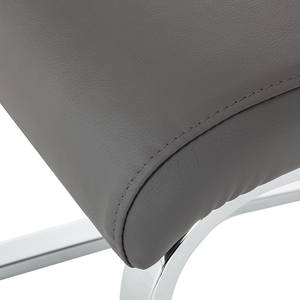 Chaises cantilever Nando (lot de 2) Cuir synthétique Gris