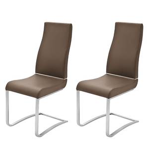 Chaises cantilever Nito (lot de 2) Imitation cuir - Cappuccino