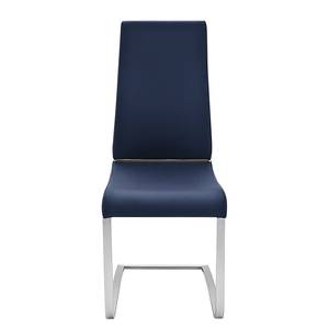 Chaises cantilever Nito (lot de 2) Imitation cuir - Bleu nuit