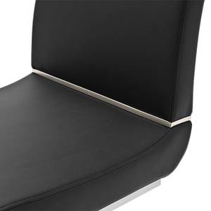 Chaises cantilever Nito (lot de 2) Imitation cuir - Noir