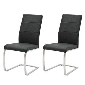 Chaises cantilever Palmyra II (lot de 2) Anthracite