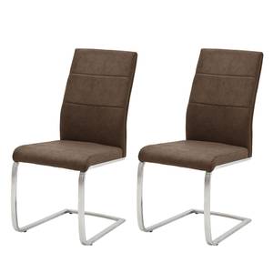 Chaises cantilever Palmyra II (lot de 2) Marron