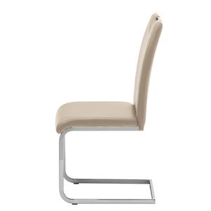 Chaise cantilever Pasala Imitation cuir - Cappuccino - Lot de 2