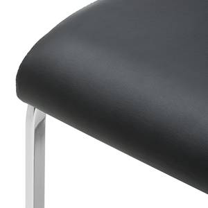 Chaise cantilever Pasala Imitation cuir - Noir - Lot de 2