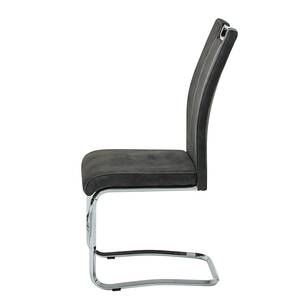 Chaises cantilever Robin (lot de 2) Microfibre / Acier - Anthracite