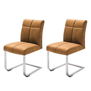 Chaises cantilever Stam I (lot de 2) Cognac - Cuir synthétique