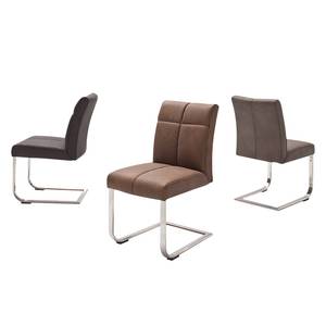 Chaises cantilever Stam I (lot de 2) Marron châtaignier - Cuir synthétique