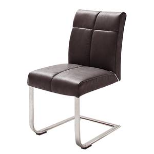 Chaises cantilever Stam II (lot de 2) Marron - Cuir synthétique