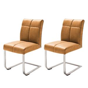 Chaises cantilever Stam II (lot de 2) Cognac - Cuir synthétique