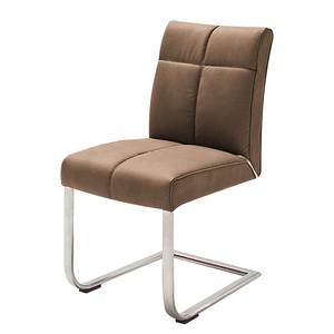 Chaises cantilever Stam II (lot de 2) Marron châtaignier - Cuir synthétique