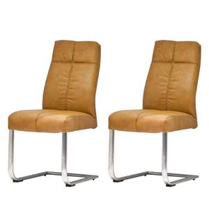 Chaises cantilever Stam III (lot de 2) Cognac - Cuir synthétique