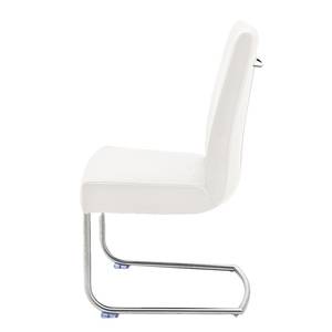 Chaises cantilever Tipi (lot de 2) Blanc - Cuir véritable