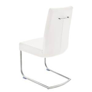 Chaises cantilever Tipi (lot de 2) Blanc - Cuir véritable