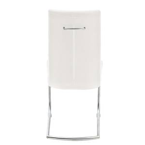 Chaises cantilever Tipi (lot de 2) Blanc - Cuir véritable